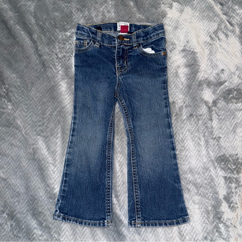 TheChildren Place Toddler Bootcut Jeans size 2T Stretchy Dark Blue Elastic Waist